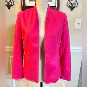 J. Crew Hot Pink Blazer Size 6 Fully lined Front pockets Excellent Condition!